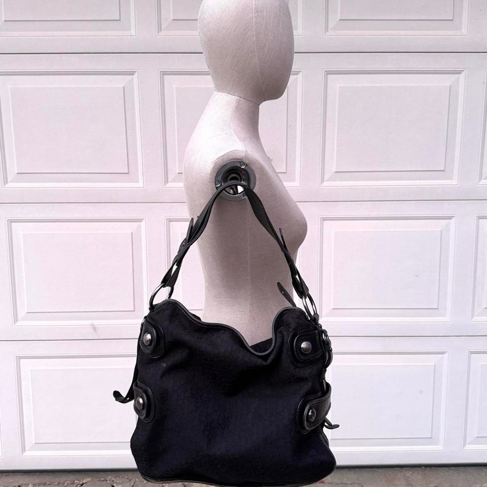 BLACK VINTAGE DKNY MONOGRAM SHOULDER BAG